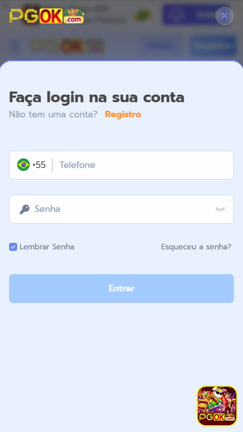 pgok.com - fazer login em rápido página de login